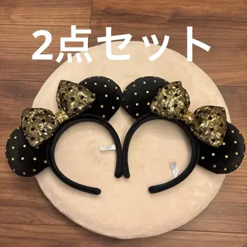 디즈니 미니 머리띠 골드 스팽글