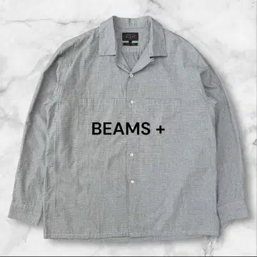 BEAMS+ 오픈 카라 체크 셔츠