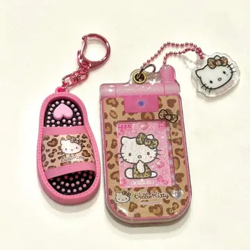 헬로키티 슬라이드 휴대폰 키링 샌들 키링 세트