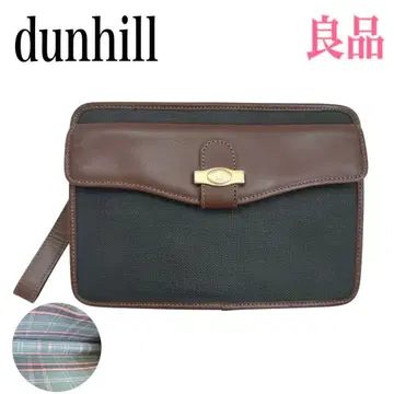 [ 고품질 ] 던힐 클러치백 세컨드 백 PVC x 가죽 브라운