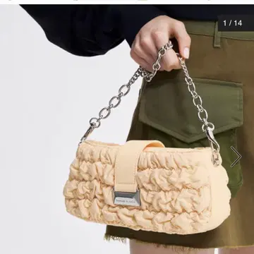 찰스앤키스 러플 나일론 체인 핸들 백