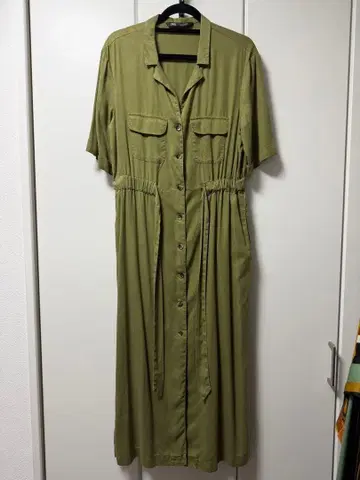 새상품! 올리브 그린 반팔 셔츠 원피스