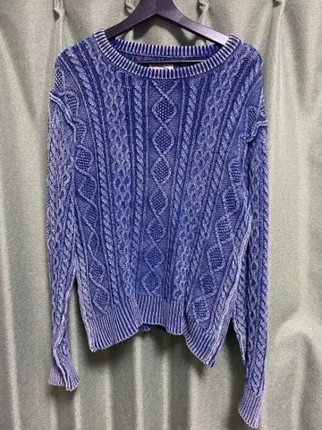 더퍼 duffer 리버서블 니트 스웨터 크루넥 인디고