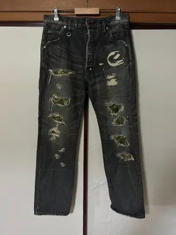 nitraid 위드 패턴 데님 초레어 L 사이즈