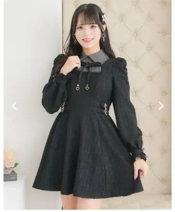 [ 새상품 ] ROJITA 레이어드 라메 트위드 원피스 블랙 로지타