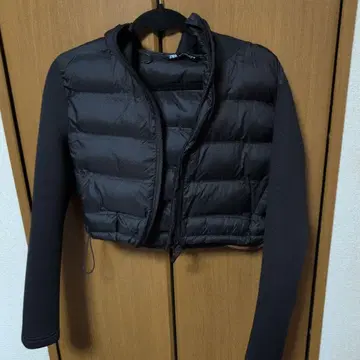 ZARA L 사이즈 블랙 숏 기장 다운 자켓
