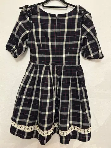 체크 무늬 반팔 미니 원피스 dazzlin