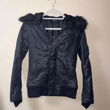 CIVAZIZE N-2B Y2K 코팅 가죽 퍼 자켓