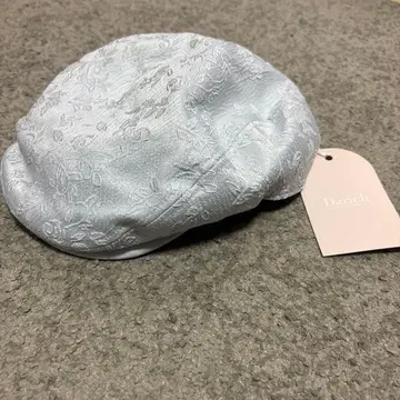 Danish 스카이블루 자수 베레모