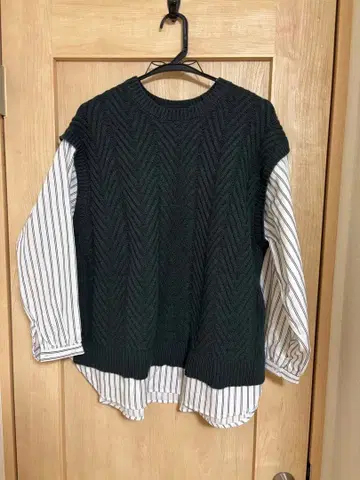 셔츠 도킹 니트 튜닉 L 사이즈