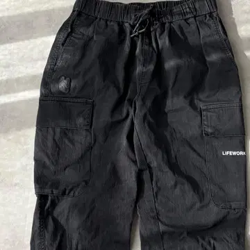 15843 라이프워크 로고 프렌치 불독 앵클 카고 조거 팬츠