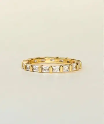 느와르 드 푸피 스퀘어 큐빅 지르코니아 풀 이터니티 반지