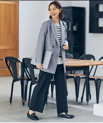 새상품급 츠무기토 멜란지 팬츠 블랙 S