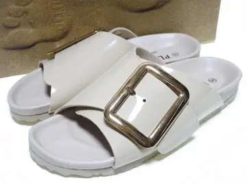 미사용 플라크톤 PLAKTON 빅 버클 샌들 35 베이지