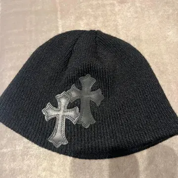 크로스 디자인 니트 모자