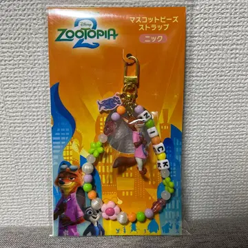 주토피아2 닉 마스코트 비즈 스트랩 키링 극장 굿즈