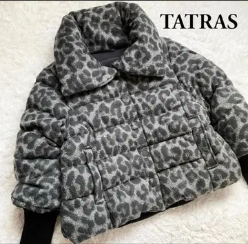 컨디션 최상 타트라스 다운 자켓 레오파드 무늬 롱 슬리브