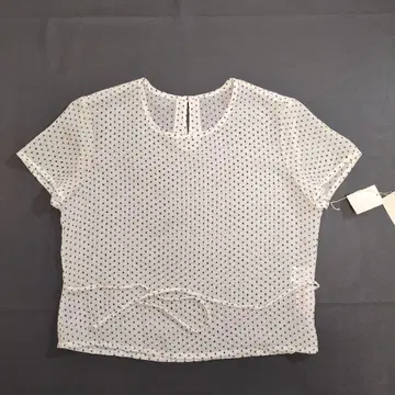 [ Sorella ] 소레라 별 패턴 반팔 쉬폰 블라우스 허리 리본 40