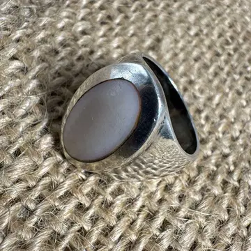 실버 반지 빈티지 앤티크 925 쉘 인레이