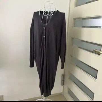 윔 가젯 F 니트 원피스 실크 x 캐시미어 차콜 그레이