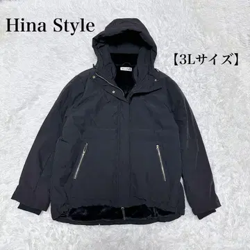 Hina Style 보아 아우터 블루종 후드 블랙 3L