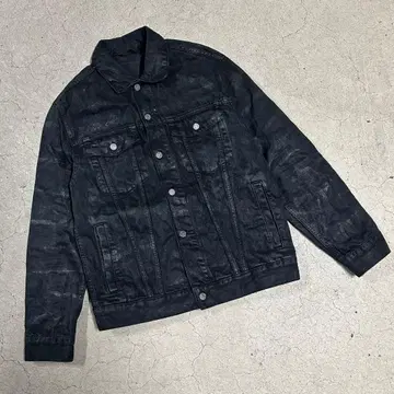 코팅 데님 자켓 짧은 기장
