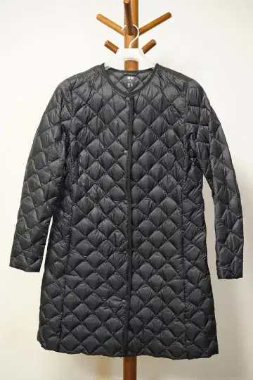 유니클로 울트라 라이트 다운 컴팩트 롱 코트 블랙 XL LL