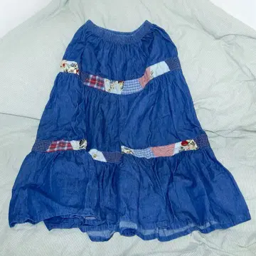 컨디션 최상 데님 패치워크 롱 스커트