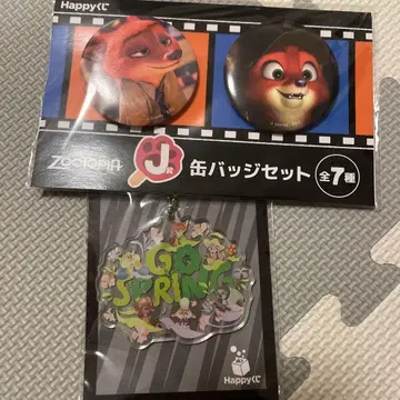 주토피아 J상 캔뱃지 세트 Happy 복권 닉 어린 시절 키링
