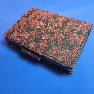 코슈 인덴 인덴야 꽃무늬 이단 접이식 지갑