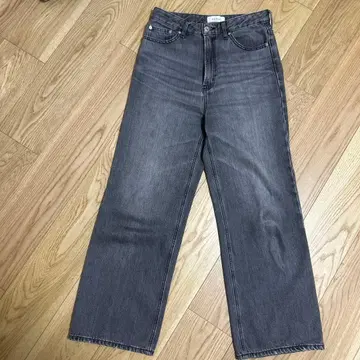 미라 오웬 그레이 와이드 레그 데님 팬츠