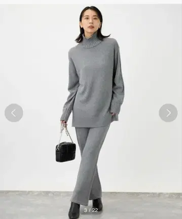 밴야드 스톰 니트 터틀 팬츠 셋업 실크 혼방 그레이 사이즈 0