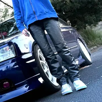 [ 새상품급 ] 가죽 팬츠 소가죽 블랙 스트레이트