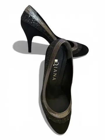 D.IANA 글리터 하이힐 펌프스 블랙