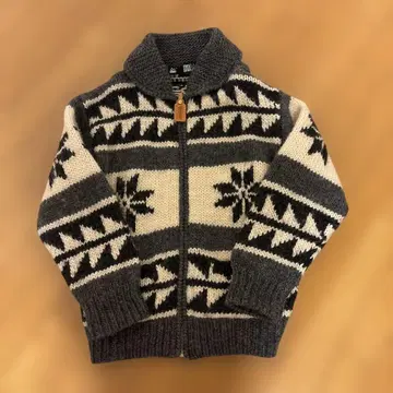 새상품급 FIRST DOWN 카우친 스웨터 M 그레이/아이보리