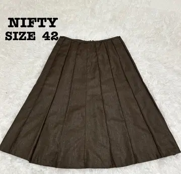 [새상품급] 니프티 플리츠 스커트 42 XL 브라운 고급 [423]