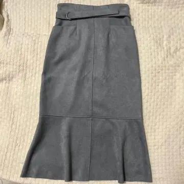 라이트 블루 플레어 스커트 벨트 포함