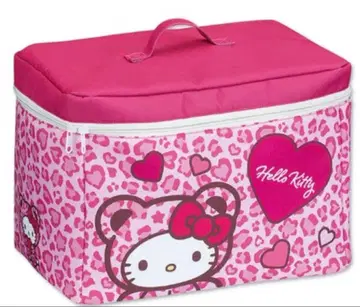 헬로키티 뚜껑 포함 수납 박스 아베일 레오파드 무늬