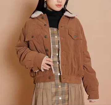 REDYAZEL 보아 코듀로이 데님 자켓 브라운