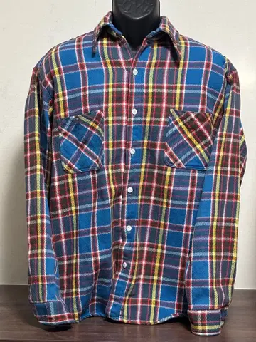 70년대 BIG MAC 체크 무늬 플란넬 셔츠 L-TALL