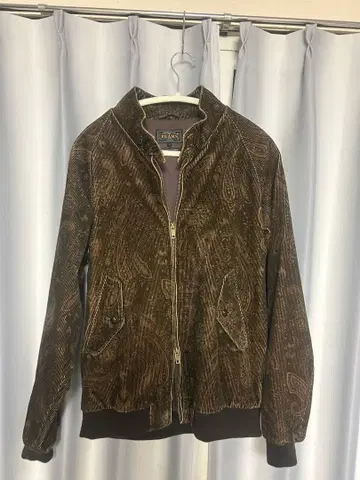 BEAMS 코듀로이 블루종 페이즐리 무늬