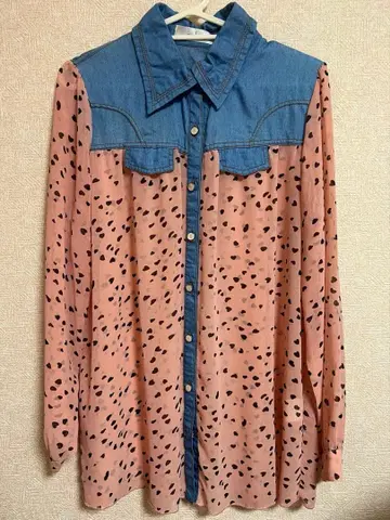 헤이세이 레트로 하트 블라우스