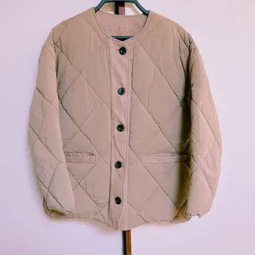 베이지 슬릿 퀼팅 자켓 M