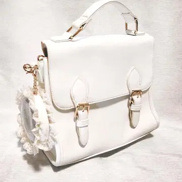 WEGO 새첼 통 숄더 화이트 클리어 원형 파우치 포함 [미사용품]