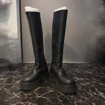 지나시스 블랙 롱 부츠 사이드 지퍼 부착