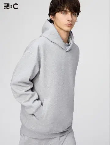 무료배송 UNIQLO:C 맨투맨 오버 사이즈 풀 후드티 GRAY