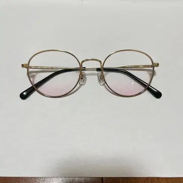 JINS 골드 라운드 안경 케이스 포함