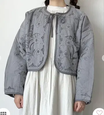 츠하루 TSUHARU 충전솜 컷워크 퀼트 자켓 블루