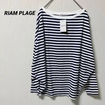 RIAM PLAGE 네이비 화이트 보더 긴팔 T셔츠 스트라이프