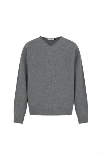 AMOMENTO 그레이 V넥 니트 스웨터